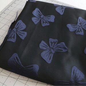 Navy blue bow taffeta fabric , 2 yards